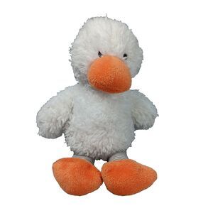 Carters White Plush Chick Chicken Toddler Toy Rattle Stuffed Animal Farm Country
